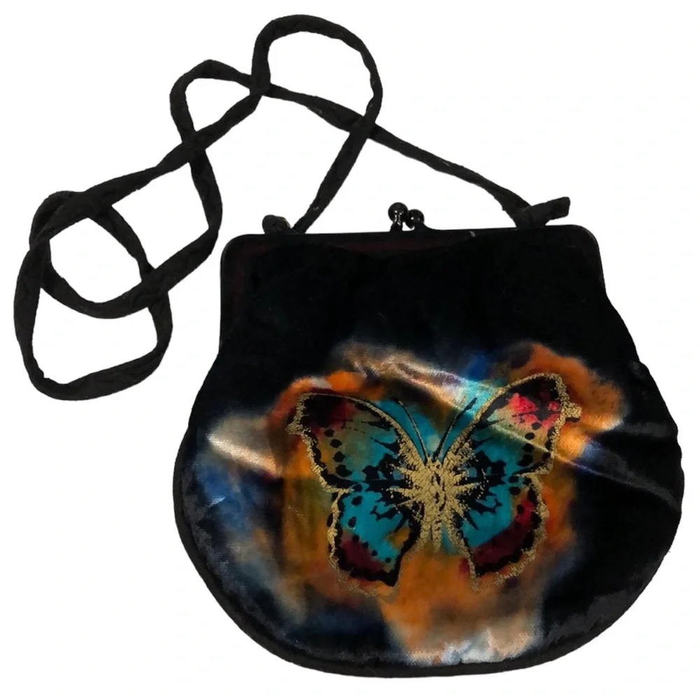 Rare Vtg hand painted by‎ Anna Steiner made in England 8” coin style purse